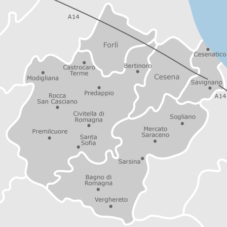 mappa provincia di Forli-Cesena